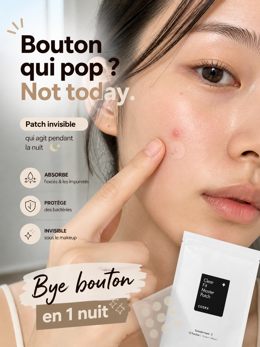 COSRX - Clear Fit Master Patch - SOS bouton : invisible & agit en quelques heures