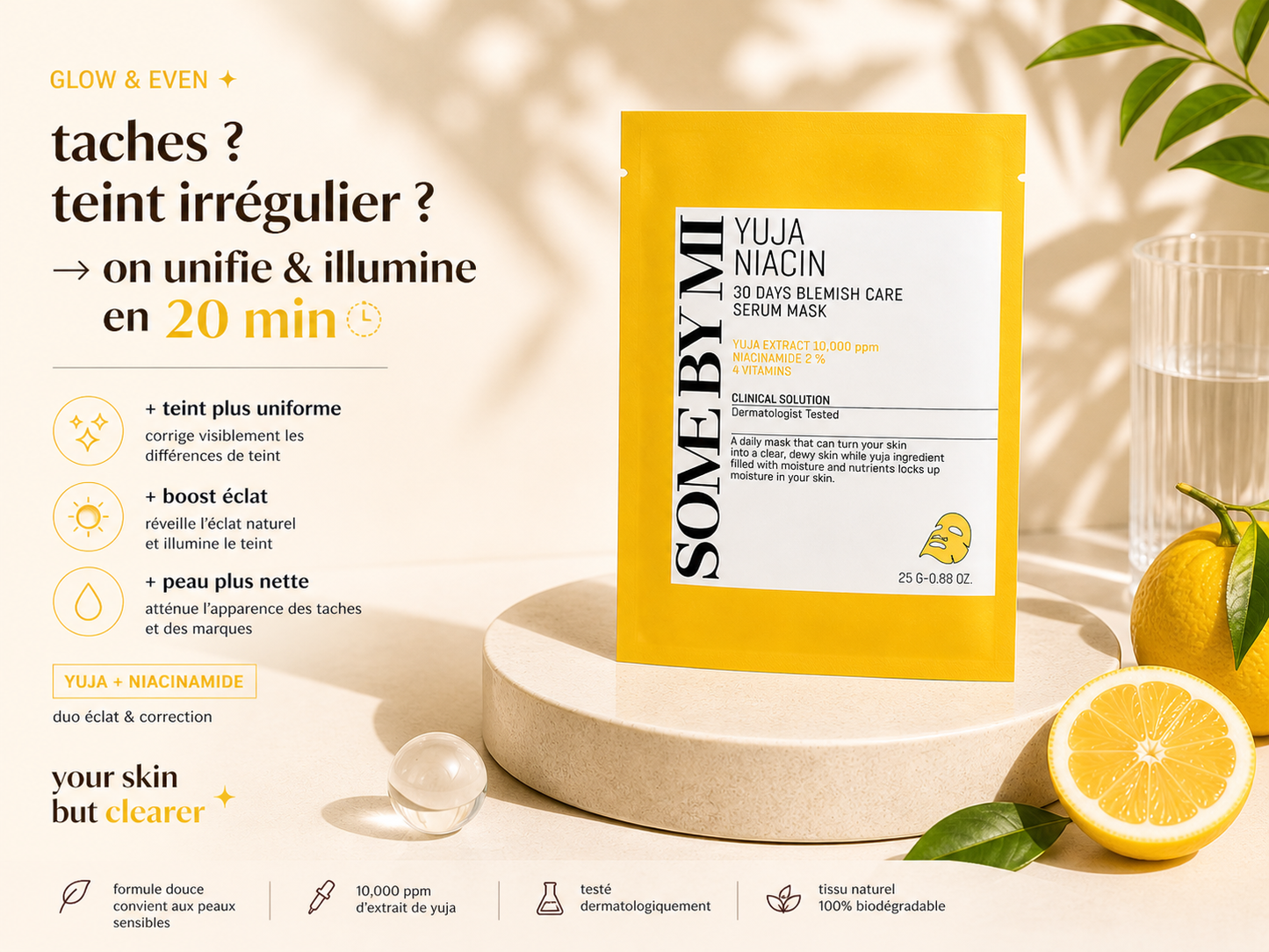 SOME BY MI - Yuja Niacin Blemish Serum Mask ✨