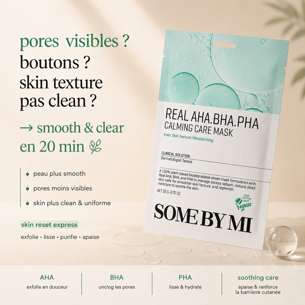 SOME BY MI - Real AHA BHA PHA Calming Care Mask 🧪
