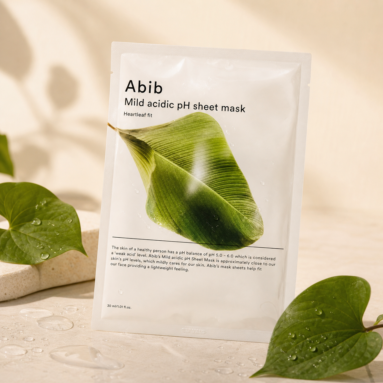 Abib - Mild Acidic pH Sheet Mask Hearthleaf 🌿
