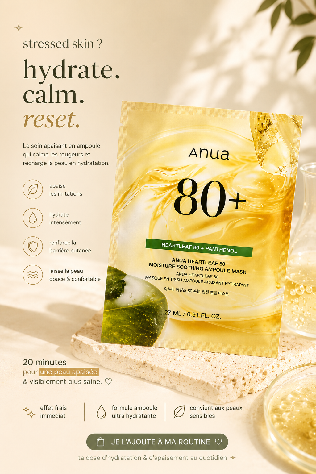 Anua - heartleaf 80+ moisture soothing ampoule 🌿